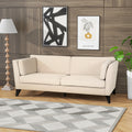 Mirod 3 Seater Fabric Sofa,With Birch Legs,Study And Living Room Beige Fabric 3 Seat