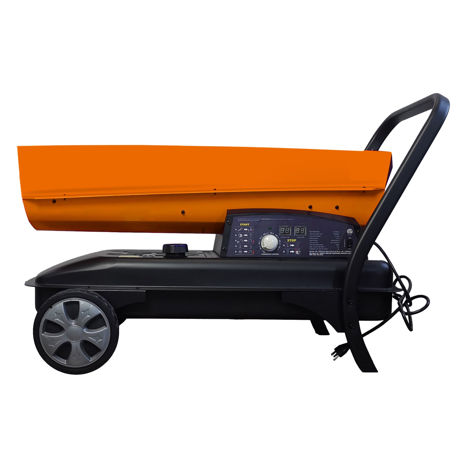 Portable Movable Torpedo Forced Air Heavy Duty 125000Btu Kerosene Diesel Heater With Thermostat Control And Overheat Protection For Jobsite,Garage,Construction Site And Farm. Orange Multi Garden &