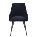 Zudora Side Chair Set 2 , Black Linen & Black Finish Dn01949 Black Plywood