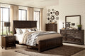 Solid Transitional Style Bedroom 1Pc Queen Bed Traditional Framing Driftwood Charcoal Finish Wooden Furniture Box Spring Required Queen Brown Mix Wood Bedroom Transitional Wood