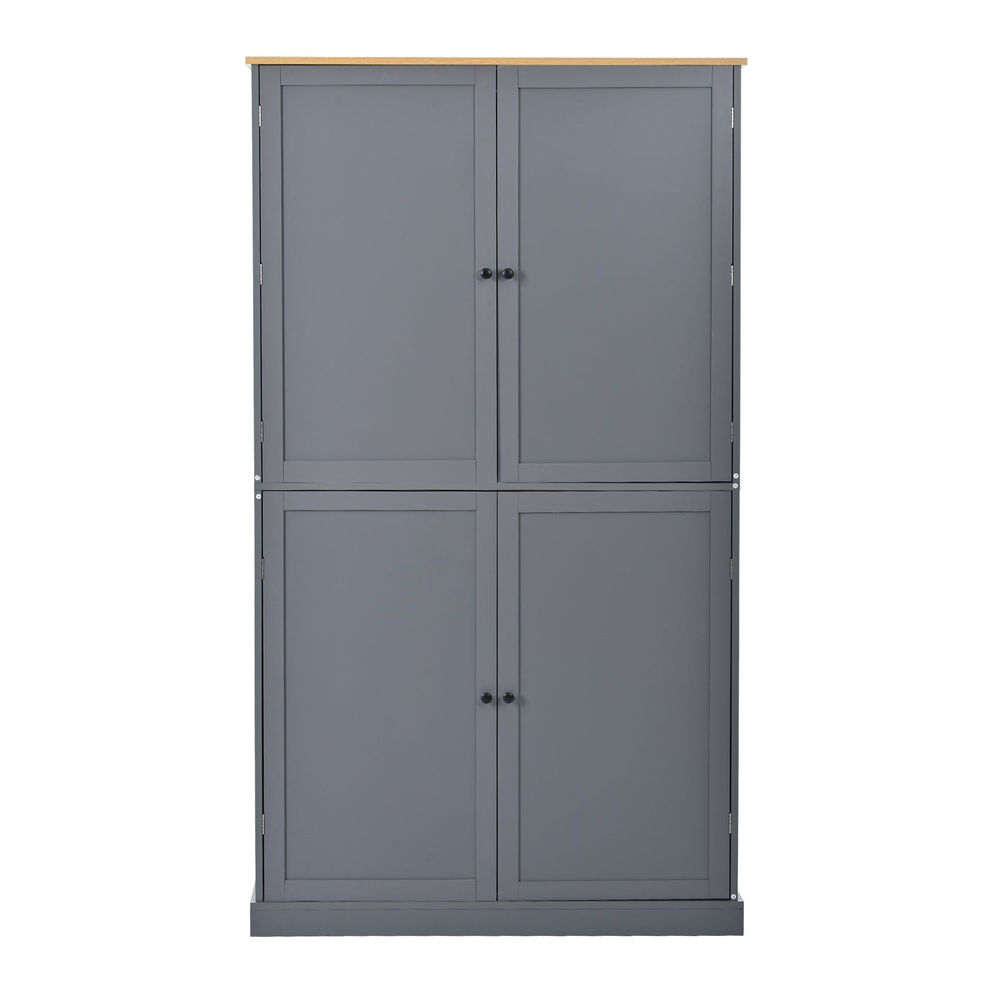 Assembly 40.2X20X71.3Inch High Freestanding Kitchen Pantry Large Cupboard Storage Cabinet With 2 Drawers, 2 Adjustable Shelves, 8 Door Shelves For Kitchen, Dining Room,Gray Gray Kitchen Farmhouse