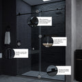 Frameless Sliding Shower Door 58 60 In. W X 76 In. H, Bathroom Sliding Door With 5 16