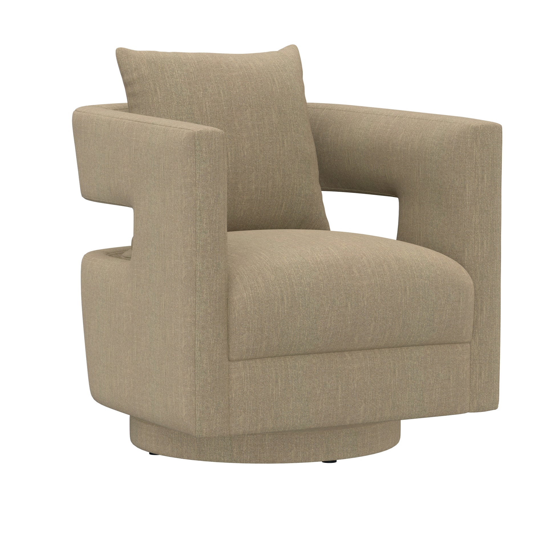 Supe Tan Swivel Chair Tan Foam Engineered Wood