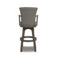 Williams 31In Swivel Bar Stool With Armrests, Heathered Grey Linen Gray Foam Linen