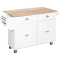 Homcom Rolling Kitchen Island On Wheels, Kitchen