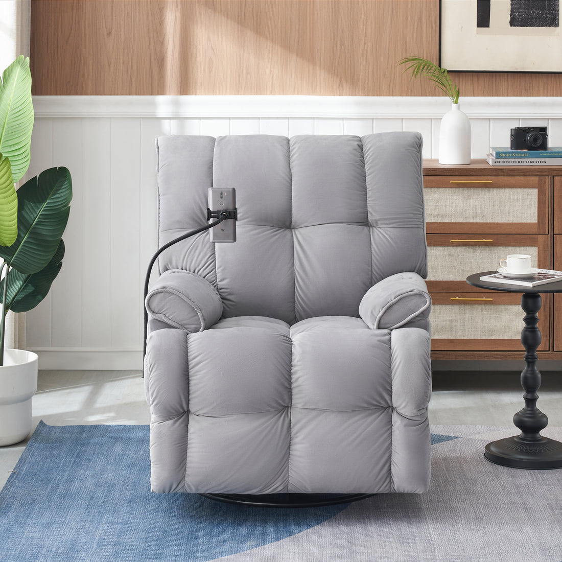 Single Chair Gray Comfortable Seat, The Seat Is Soft And Comfortable, Suitable For Small Living Room Space Single Sofa Gray Velvet 1 Seat