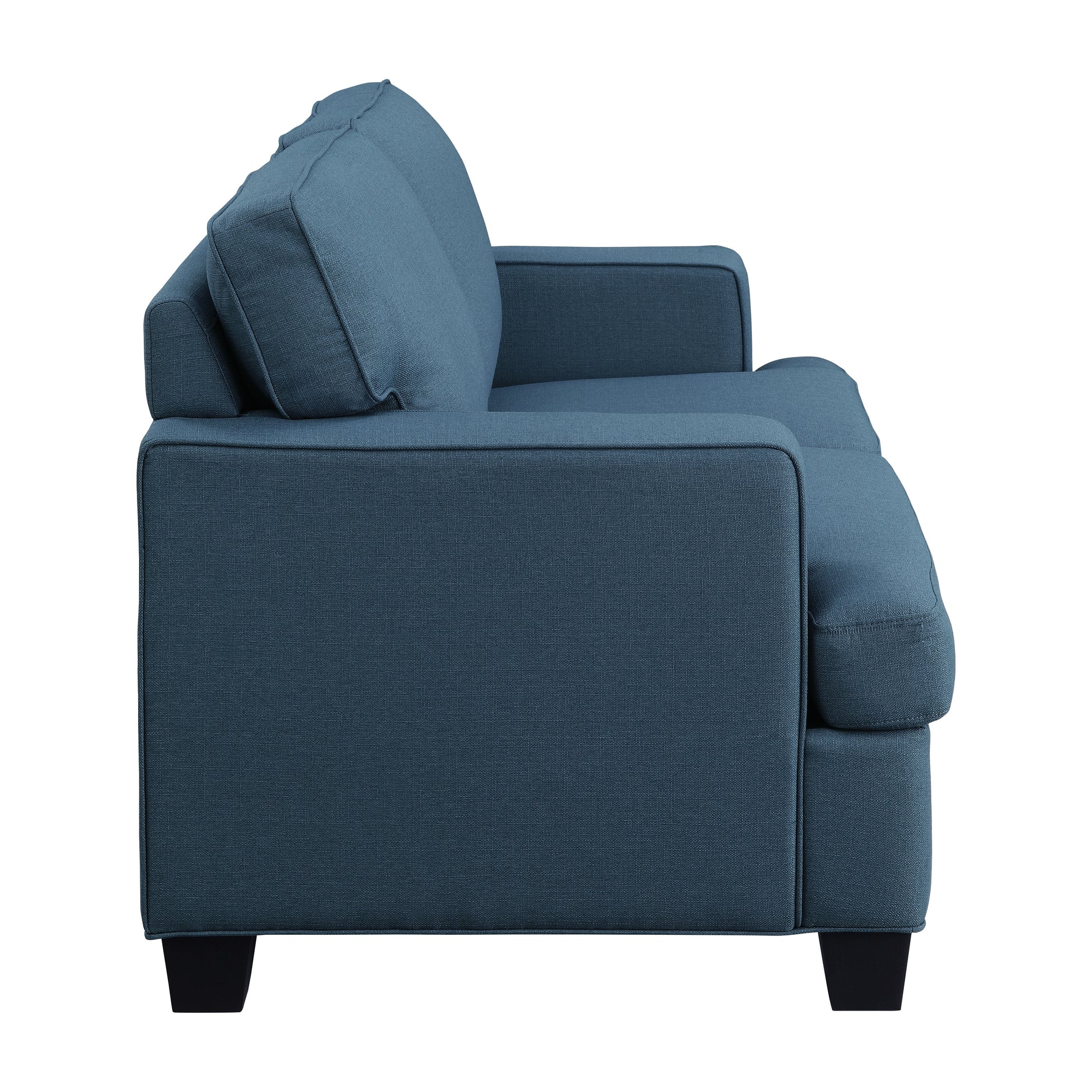 Transitional Style Beautiful Seat Blue Textured Fabric Upholstered Solid Wood Frame Living Room Furniture 1Pc Blue Polyester Wood Primary Living Space Transitional Square Arms Plywood,Solid Wood