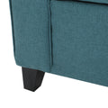 Hayes Armed Storage Bench Teal Fabric