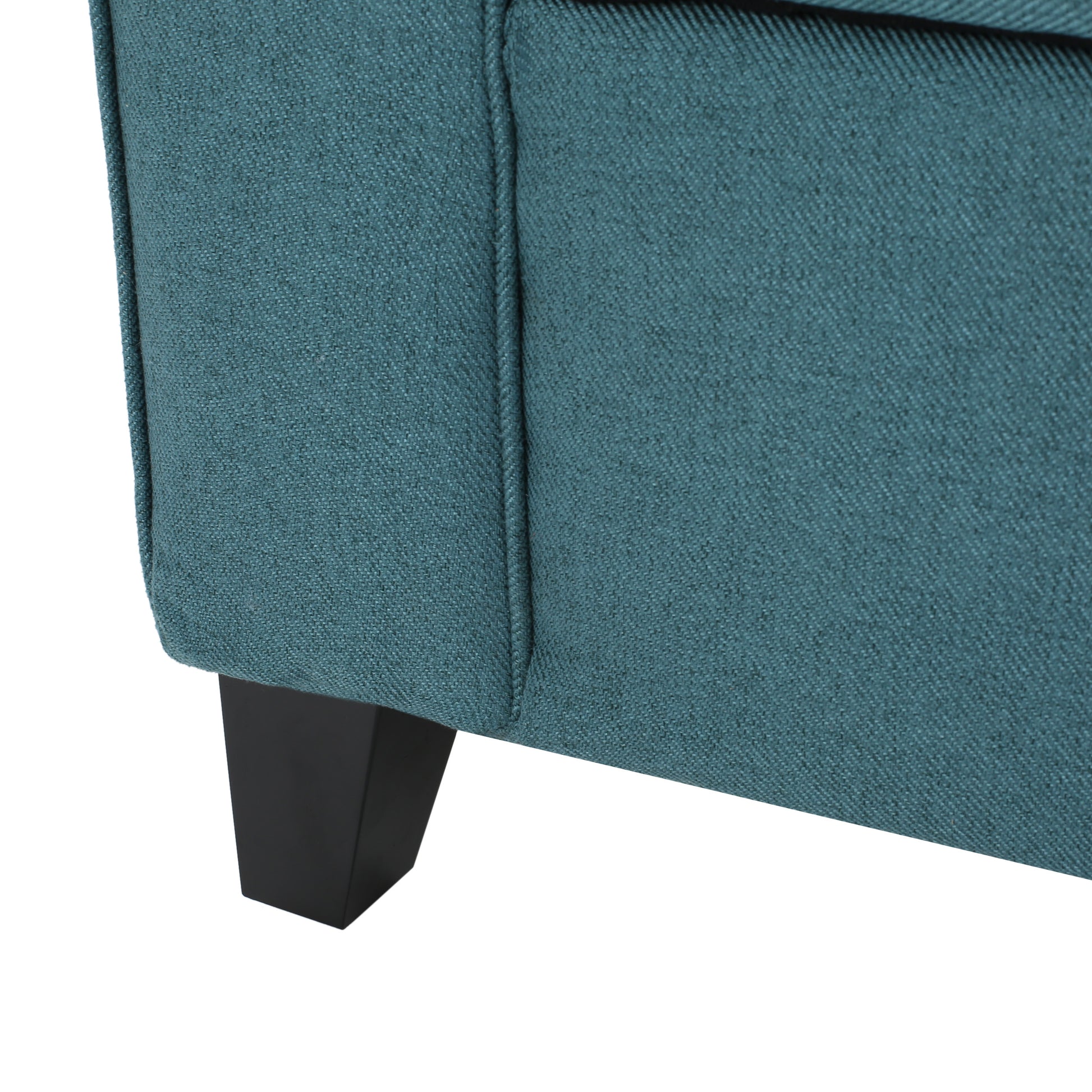 Hayes Armed Storage Bench Teal Fabric