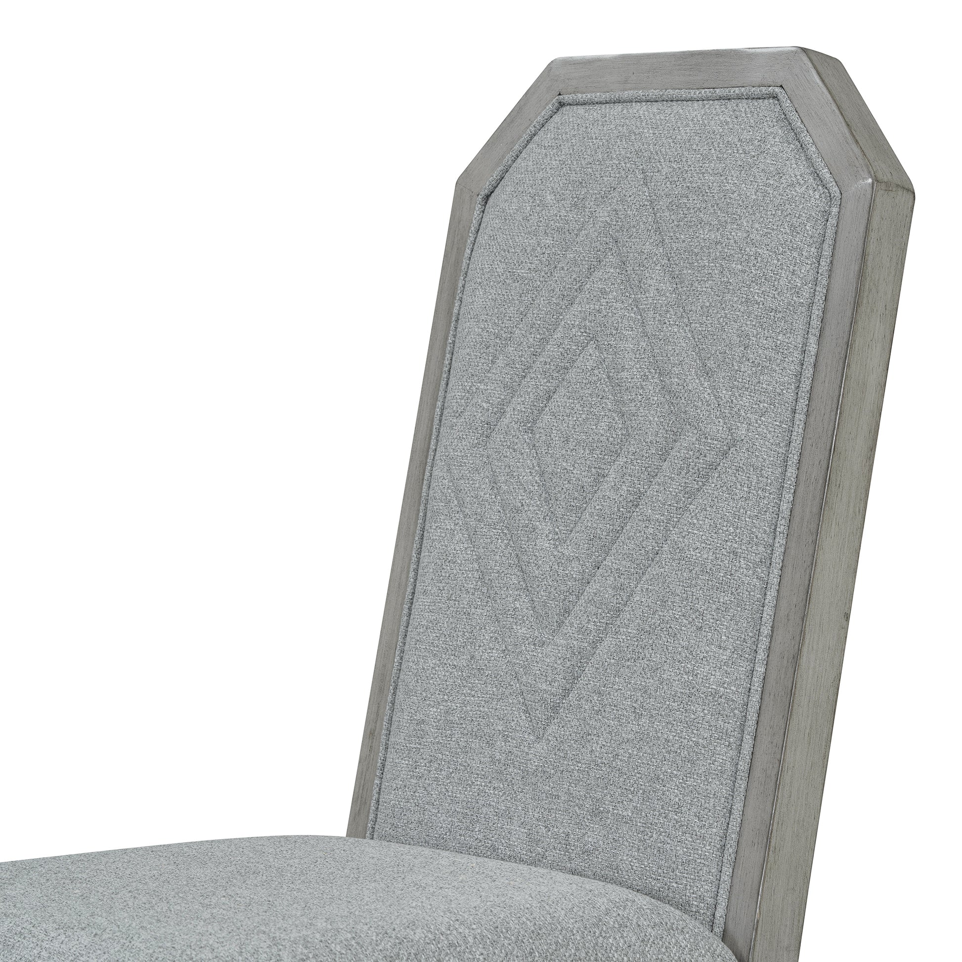 7 Piece Farmhouse Dining Set Classic Rustic Table And 6 High Back Design Chairs For Dining Room, Kitchen Brown Gray Brown Gray Solid Wood Mdf