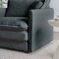 Modern Fabric Loveseat Sofa Couch For Living Room, Upholstered Large Size Deep Seat 2 Seat Sofa With 4 Pillows ,Gray Chenille Gray Chenille 2 Seat