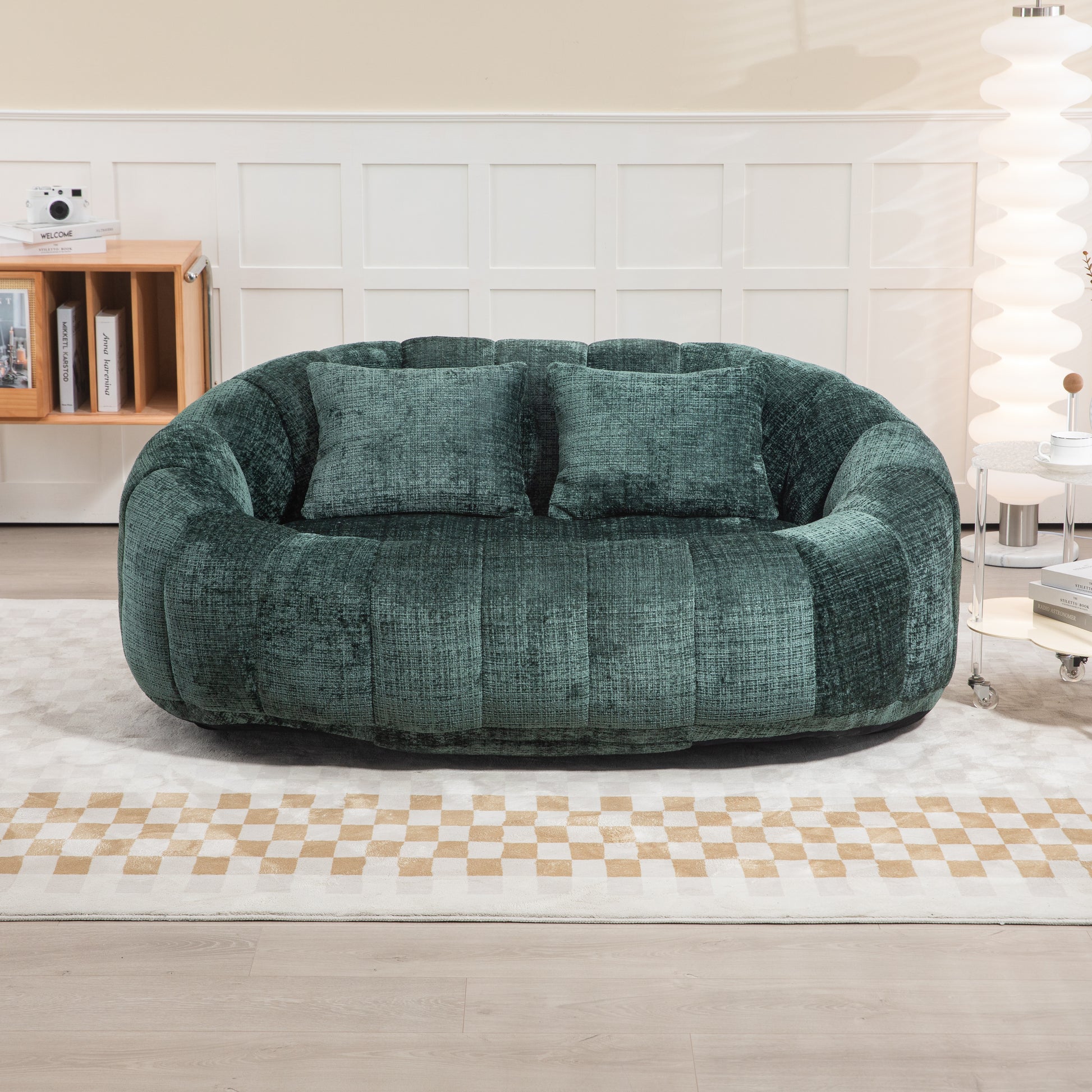 Coolmore Bean Bag Sofa Lazy Sofa Durable Comfort Lounger High Back Bean Bag Chair Couch For Adults And Kids, Indoor & Outdoor, Accent Floor Soft Lounge Chair Emerald Chenille Emerald Foam Chenille 2