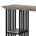 Oak And Sandy Black 2 Shelf Counter Height Table Oak Seats 4 Dining Room Industrial Rectangular Wood Metal Trestle