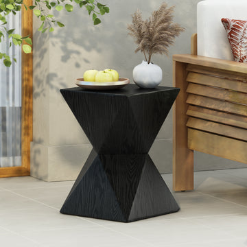 Prismatic Symmetry Side Table Black Concrete