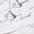 Table And Chair Set, Modern And Minimalist Dining Table, Imitation Marble Patterned Tabletop, Mdf Legs With U Shaped Brackets. Paired With Comfortable Chairs, Suitable For Dining And Living Rooms. Black Gold Mdf Glass