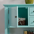 Sideboard Buffet Cabinet, Kitchen Buffet Storage Cabinet With Doors, Entryway Table Console Cabinet For Entryway Living Room, Aqua Green Old No:W1003138674 Teal Dining Room Adjustabel Shelves Mdf