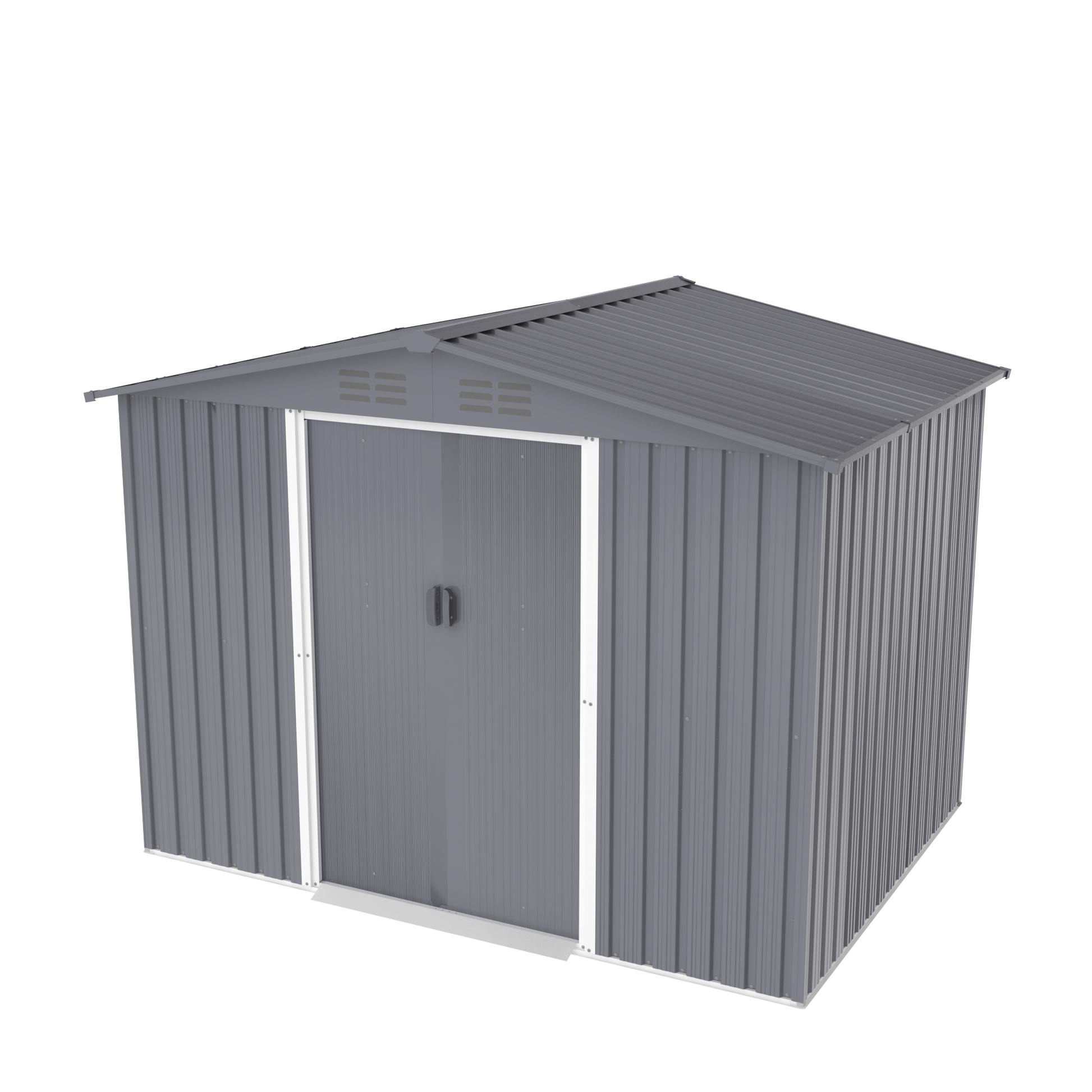 Outdoor Storage Shed 8 X 6 Ft Large Metal Tool Sheds, Heavy Duty Storage House With Sliding Doors With Air Vent For Backyard Patio Lawn To Store Bikes, Tools, Lawnmowers Dark Grey Dark Grey