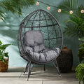 Gianni Teardrop Chair Gray Pe Rattan Iron Waterproof Fabric