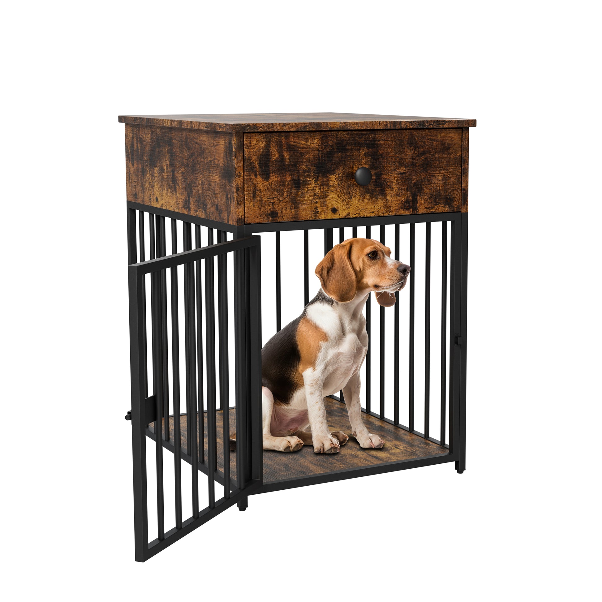 Dog Crate Furniture, Dog House, Decorative Dog Kennel With Drawer, Ind