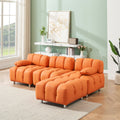 123 Orange Polyester Blend 3 Seat