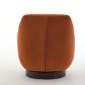 U Shaped Fully Assembled Swivel Chair Velvet Accent Chair Armchair Round Barrel Chair For Living Room Bedroom, Burnt Orange Burnt Orange Velvet