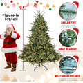 7Ft Christmas Tree Simulate Nature Advanced Materials Premium Hinged Spruce Artificial Douglas Firs Tree, Christmas Holiday Party Atmosphere Decoration Year Celebration Pe Pvc Xmas Tree Green