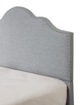Kopa Gray Full Upholstered Bed Full Gray Foam Solid Wood