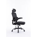 Ergonomic Mesh Office Chair With 3D Adjustable Lumbar Support, High Back Desk Chair With Flip Up Arms, Executive Computer Chair Home Office Task Swivel Rolling Chairs For Adults Cushion Metal Solid Black Office Sponge Dry Clean Round Handle Office Chairs