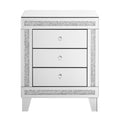 21.5 Inch X15.8 Inchx26.8 Inchsilver Mirror Three Drawer Cabinet,Multi Functional Storage Cabinet Chest 3 4 Drawers Glass Pane Silver Bedroom Drawers Included American Design Acrylic Mdf Glass