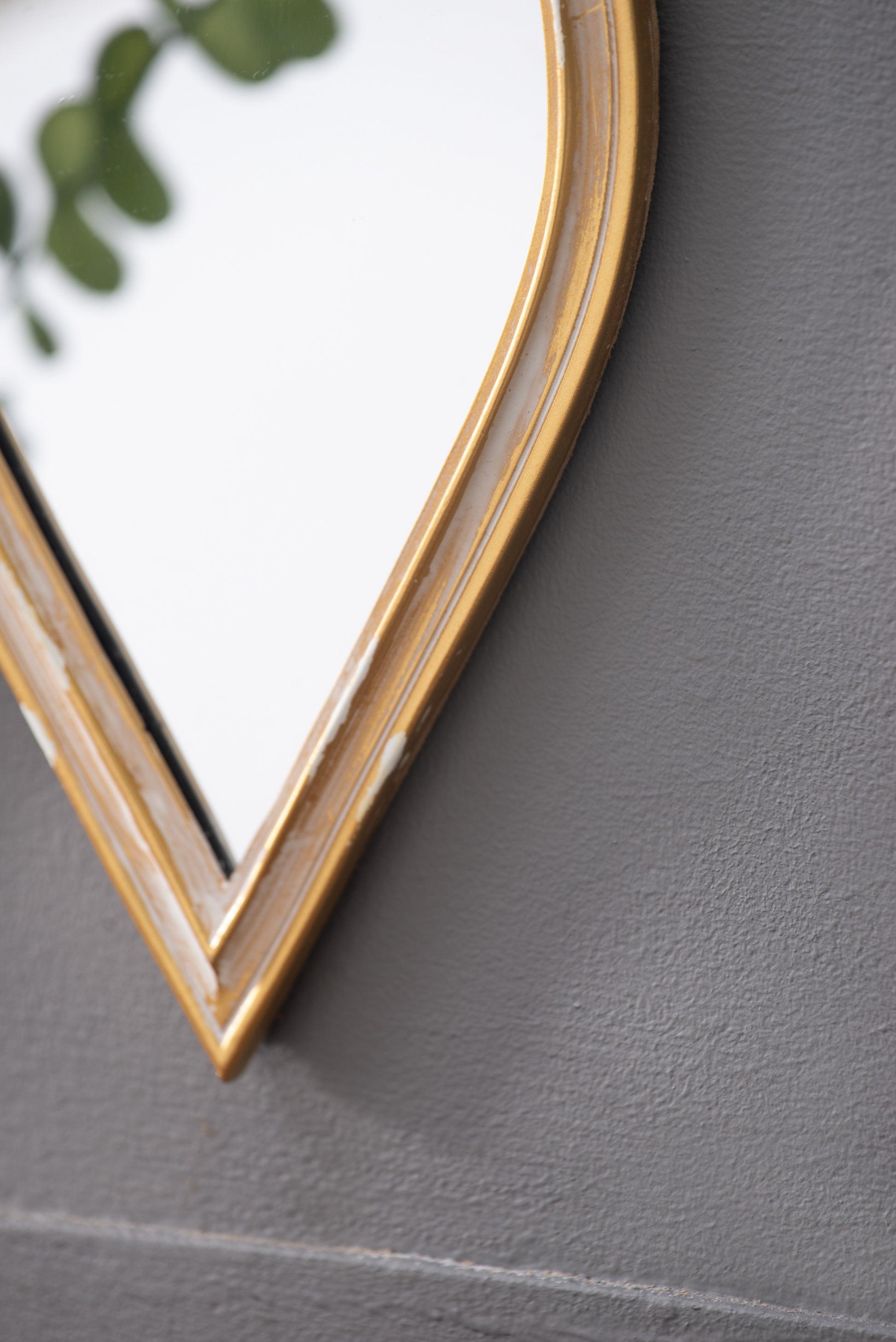 Decorative Mirror For Wall Decor, 6.5X13" Antique Gold Polyresin