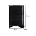 Smartly Groomed Pine Wood, Plywood & Birch Veneer Chest, Black Black Wood