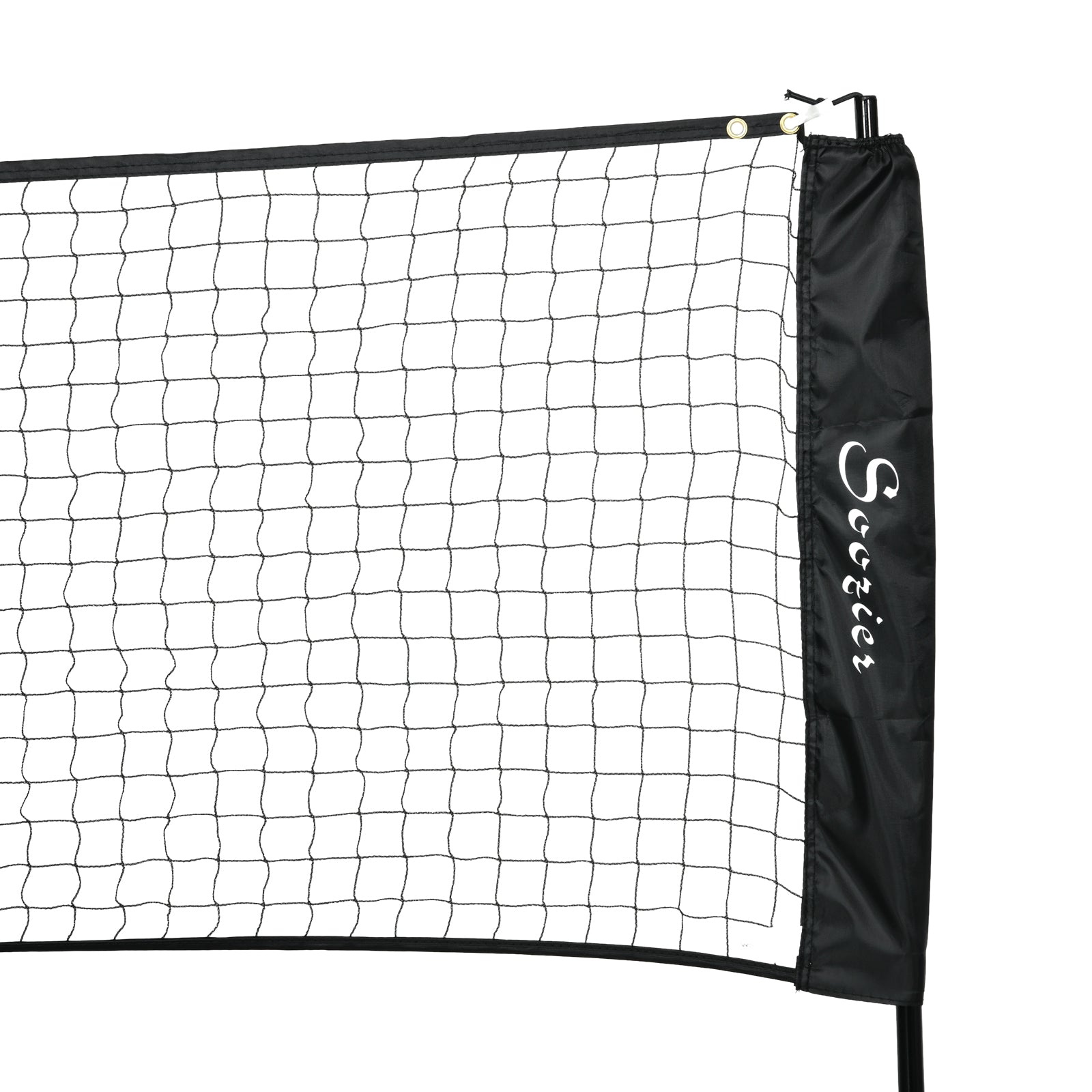 Soozier 17Ft Portable All In One Badminton Set, Pickleball And Volleyball Net, Height Adjustable Outdoor Sports Set For Backyard Beach Driveway Games Black Plastic