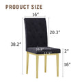 4 Piece Dining Chair, Modern Kitchen Upholstered High Backrest, Metal Leg Office Chair For Dining Room, Office, Dining Room. Black Velvet