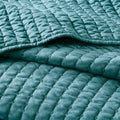 3 Piece Quilt Set Teal Full Queen Full Teal Microfiber