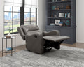 Faux Leather Upholstery Gray Reclining Chair 1Pc Living Room Furniture Comfort Seating Gray Faux Leather Wood Primary Living Space Solid Wood