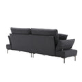 United Linen Sofaaccent Sofa Seat Sofa With Metal Feet Dark Gray Linen 3 Seat
