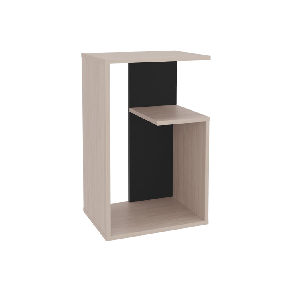 Side Table Sallis, Living Room, Pearl Black Multi Particle Board Engineered Wood