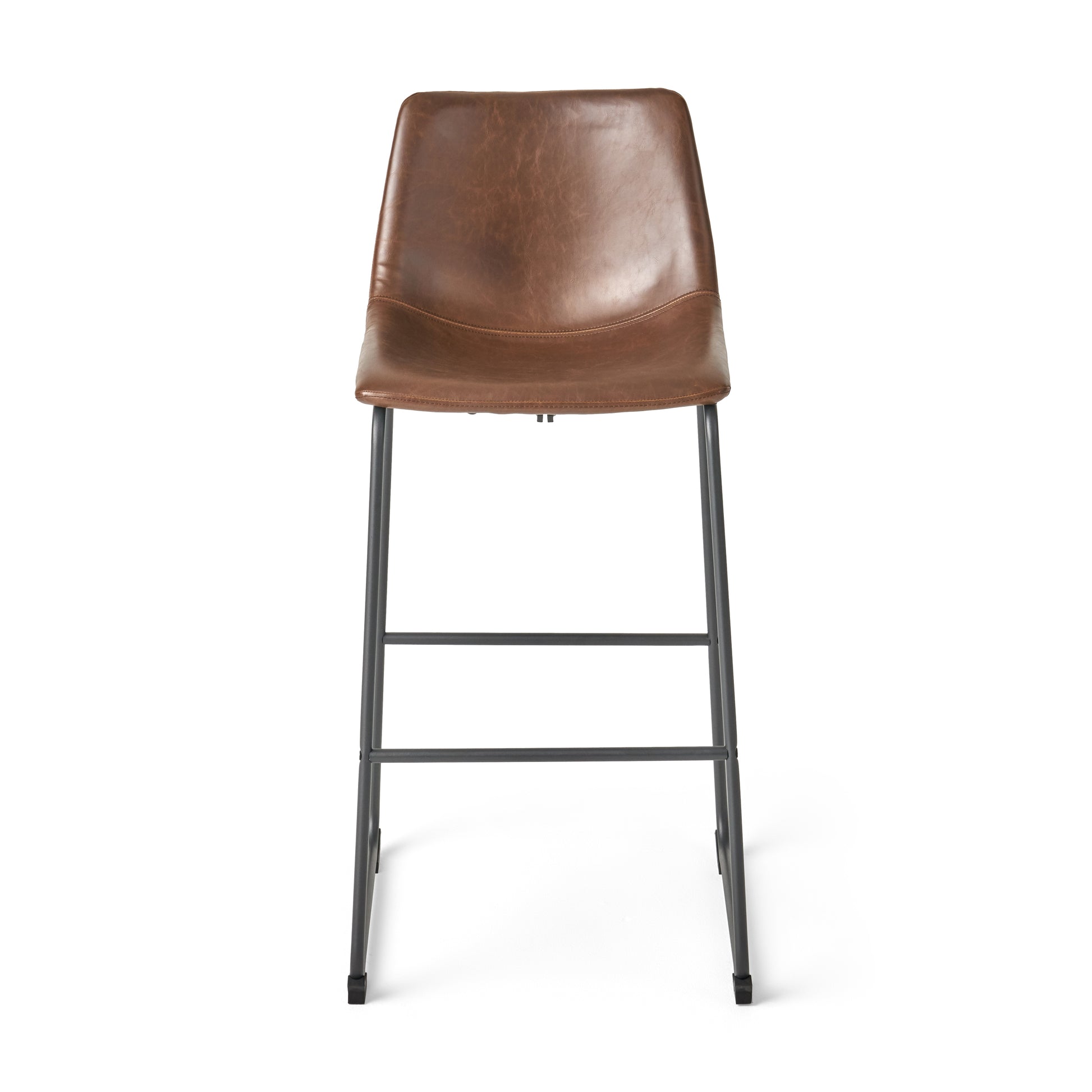 Set Of 2 30" Cedric Faux Leather Barstool Vintage Brown Brown Pu