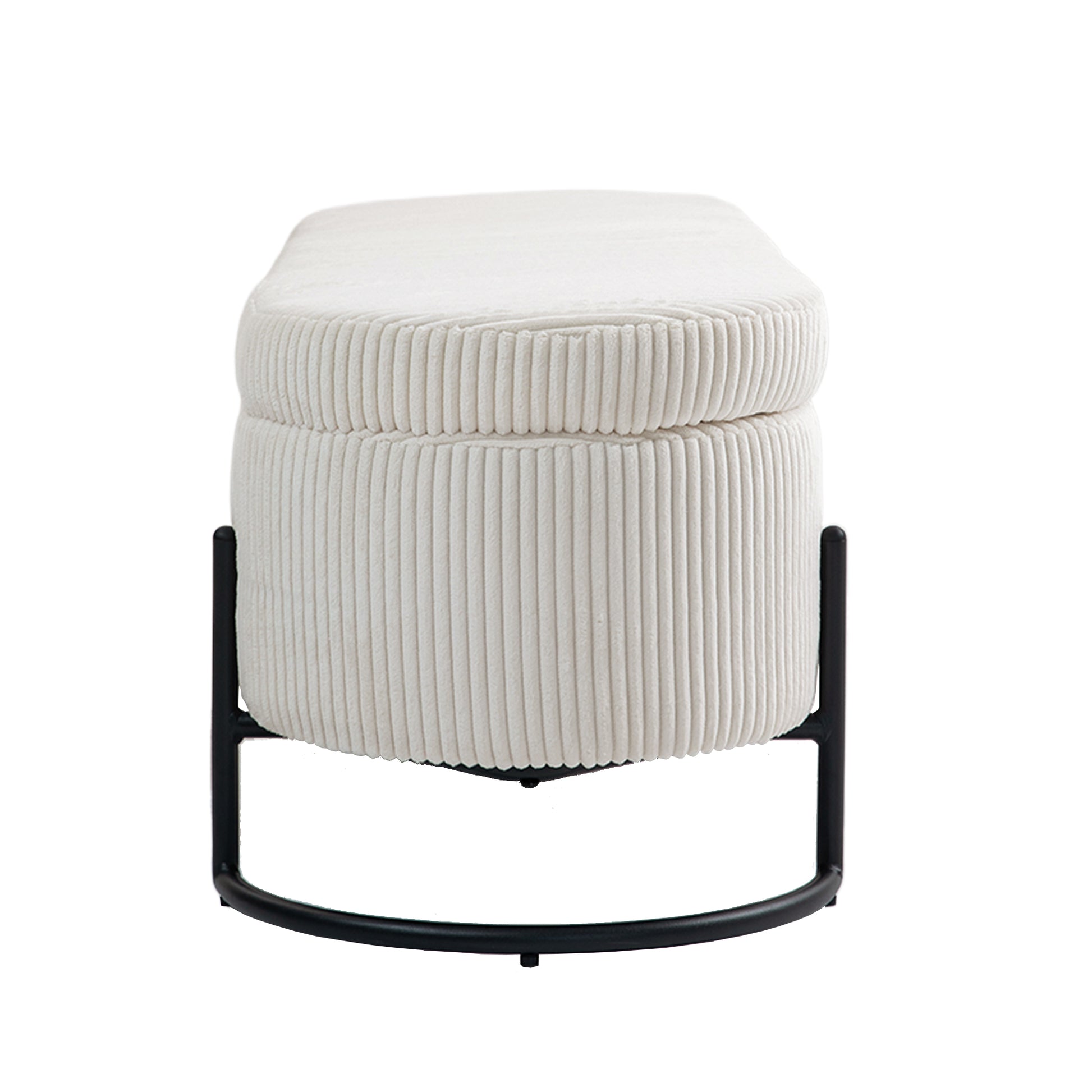 Coolmore Storage Ottoman,Bedroom End Bench,Upholstered Fabric Storage Ottoman With Safety Hinge, Entryway Padded Footstool, Ottoman Bench For Living Room & Bedroom Beige Beige Foam Velvet