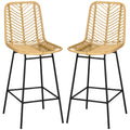 Homcom Rattan Bar Stools Set Of 2, 26