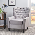 Modern Light Grey Fabric Push Back Recliner Light Grey Fabric