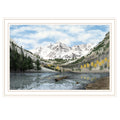 The Maroon Bells White Framed Wall Art For Living Room, Bedroom Wall Art Print For Home Decor By Billy Jacobs Multicolor Wood Paper