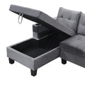 Sectional Sofa Set For Living Room With L Shape Chaise Lounge ,Cup Holder And Left Hand With Storage Chaise Modern 4 Seat Grey Grey Fabric 4 Seat