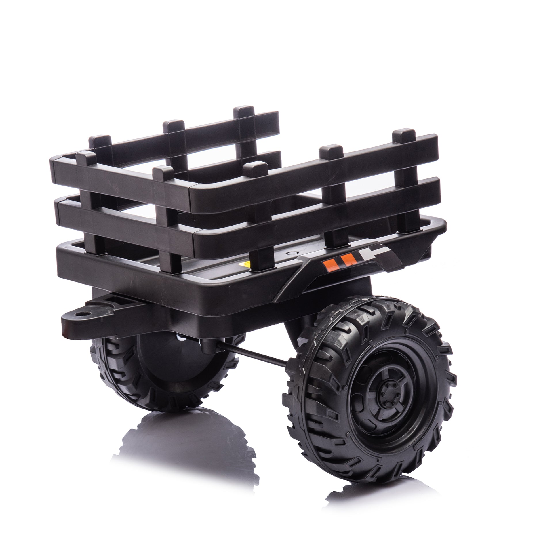 Ride On Tractor With Trailer,24V Battery Powered Electric Tractor Toy, 200W*2Motor 1.86 4.97Mph Remote Control,Electric Car For Kids,Three Speed Adjustable,Usb,Mp3 ,Bluetooth,Led Light, Safety Belt Black Polypropylene