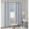 Basketweave Room Darkening Curtain Panel Pair 2 Pcs Window Panels Blue Polyester