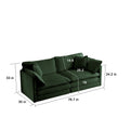 3 Piece Sofa Set With Arm Pillows And Toss Pillowssofa Set Include 2 Piece Of Arm Chair And One 2 Seat Sofa, Space Saving Casual Sofa Set For Living Room, Green Chenille Green Chenille 4 Seat