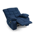 Massage Recliner Navy Blue Fabric