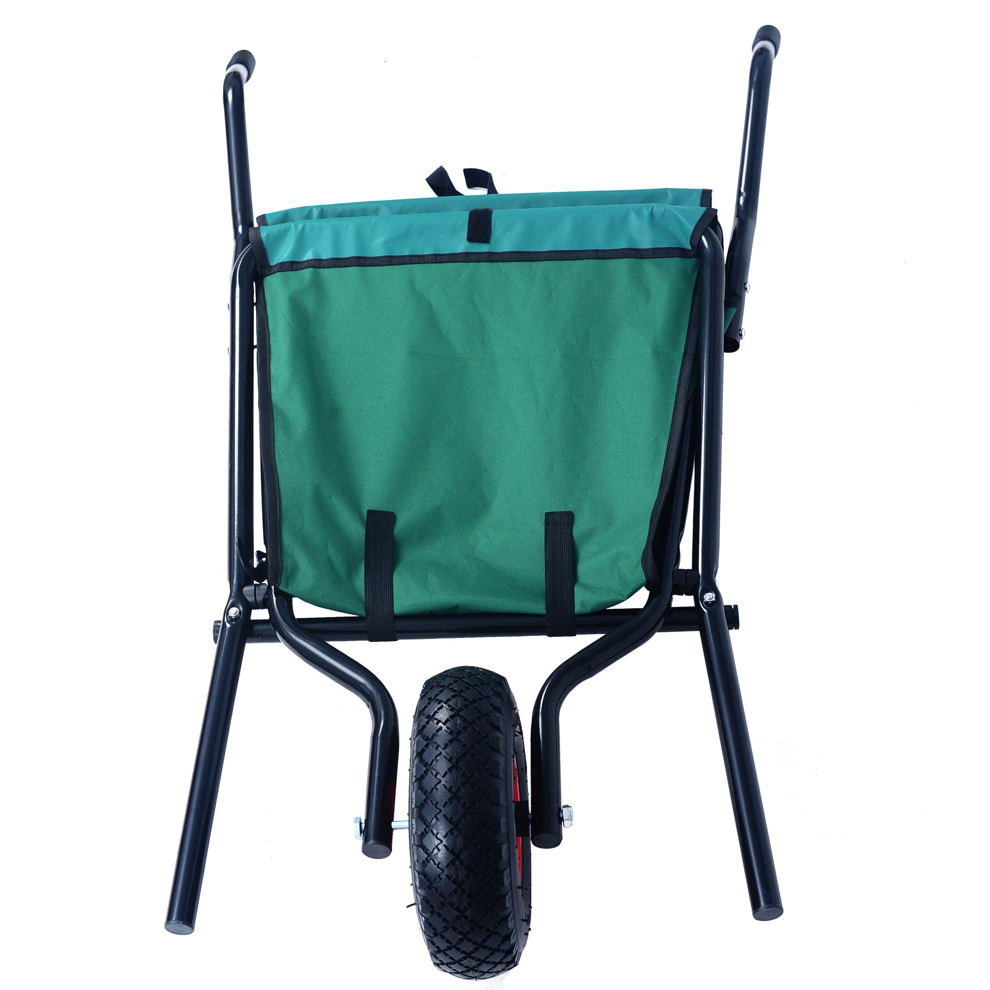 Collapsible Wheelbarrow 176 Lbs Folding Yard Garden Wheelbarrow Foldable Lightweight Gardening Heavy Duty Oxford Cloth Green Lawn Cart For Grass, Leaf, Garden Supplies, 10" Pneumatic Tire Green Iron,Oxford Fabric