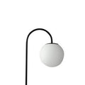 63 Inch Modern Metal Floor Lamp, Frosted Glass Globe Shade, Black, White Black White Metal