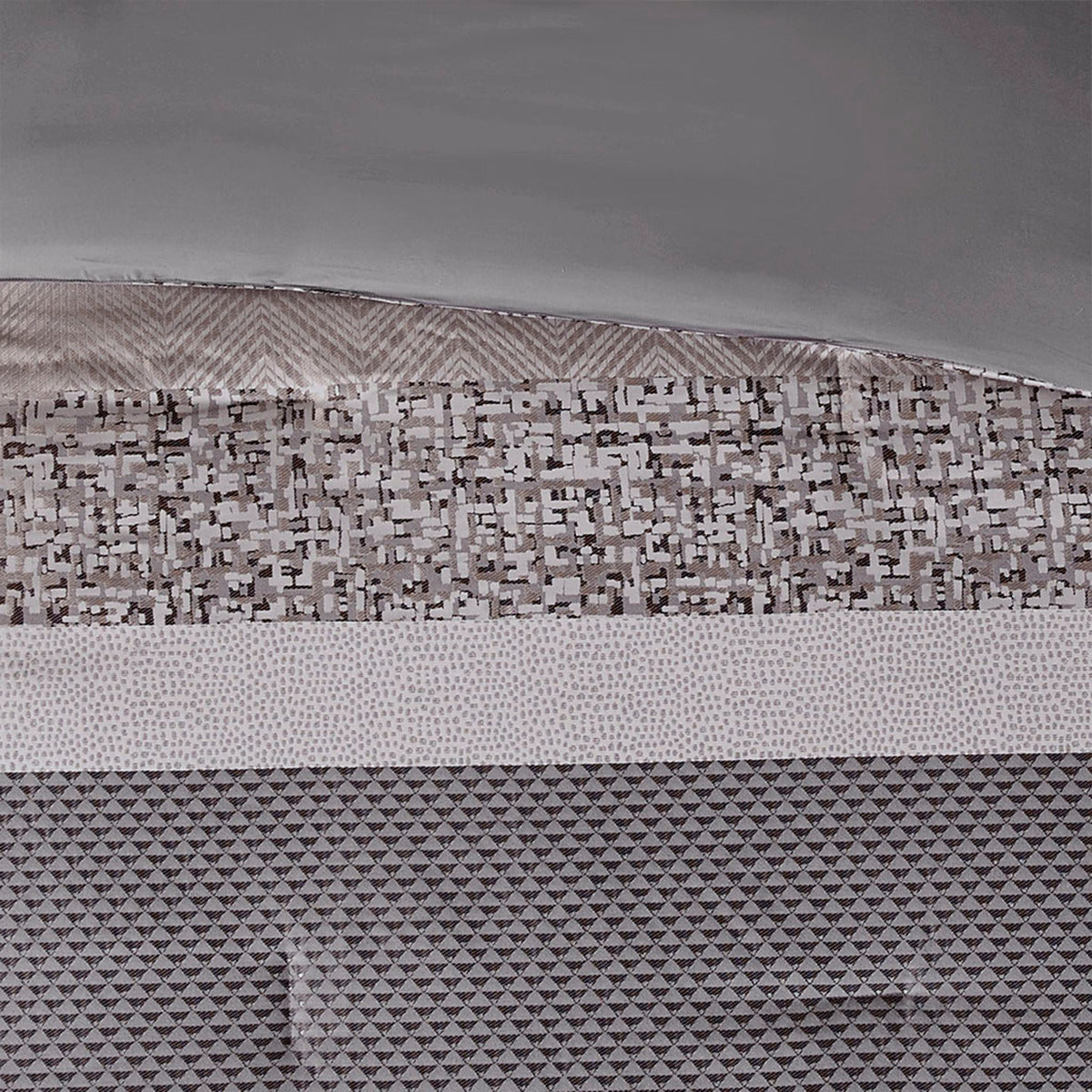 7 Piece Jacquard Comforter Set Grey Taupe Queen Queen Grey Taupe Polyester